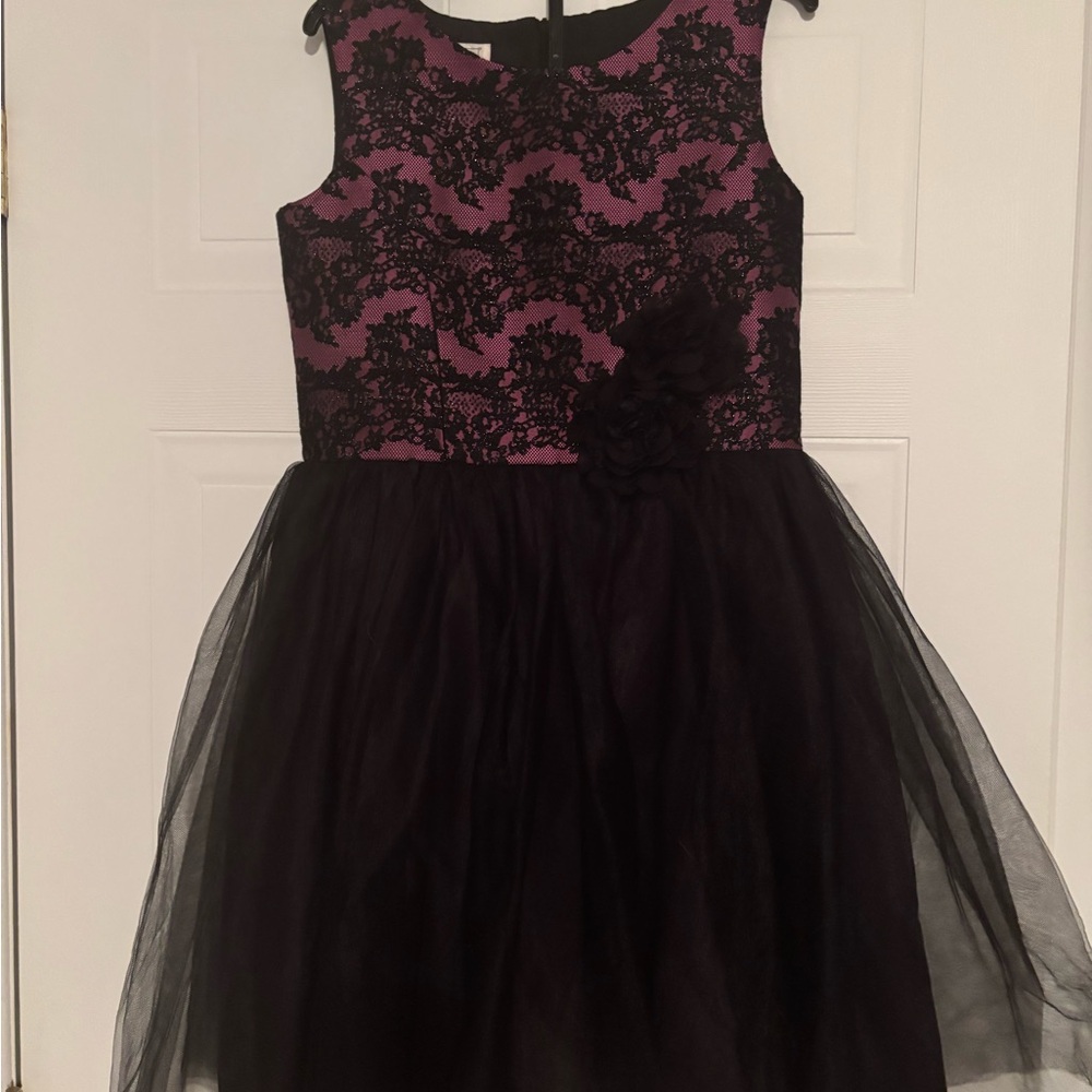 Pippa & Julie Black and Purple Lace Dress